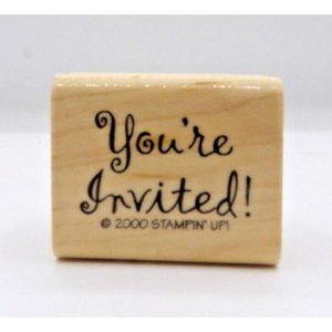 Stamp "You're Invited!" Stamping'Up! Script Wood/Rubber 1½" x 1 ¼"